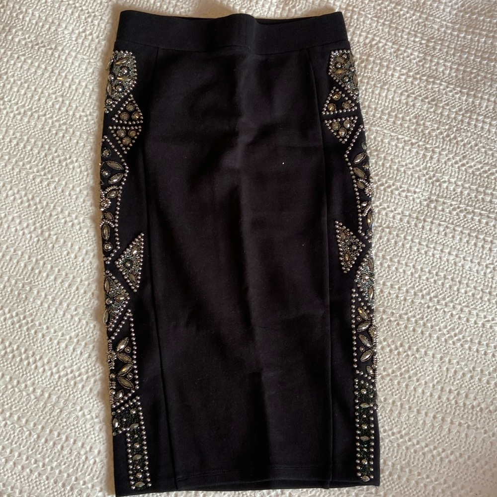 Needle & Thread embellished black pencil skirt